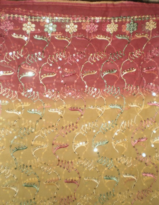 813 Antique Vintage Dupatta Scarf Stole EMB shakti delo  