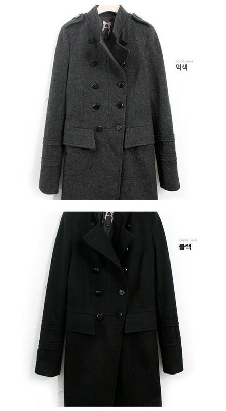   FASHION stand up Collar Double Breasted Thicker Warm Overcoat  