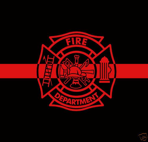 Thin Red Line   T Shirt   Fire Fighter   Maltese Cross  