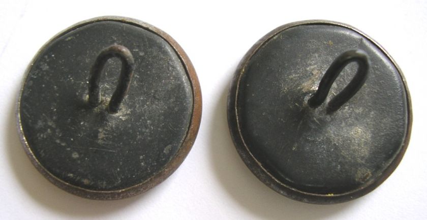 CANTRIPUM VINTAGE BUTTON PAIR 2 METAL H C & M VERMONT  