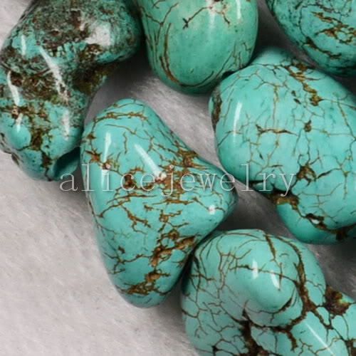 24x15x9mm Turquoise Freeform Loose Bead 15.5 LS0457  