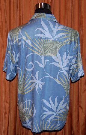 Cubavera SHORT SLEEVE BLUE HAWAIIAN SHIRT MENS LARGE  