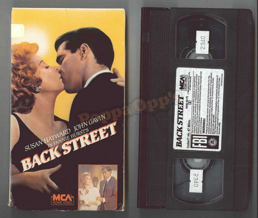 Backstreet VHS Susan Hayward John Gavin ex rental  