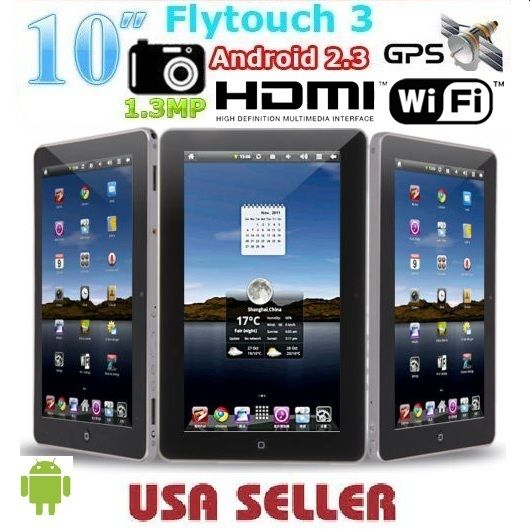 Flytouch III 4GB, Wi Fi + 3G (Unlocked), Android 2.3 10.2 in   Silver 