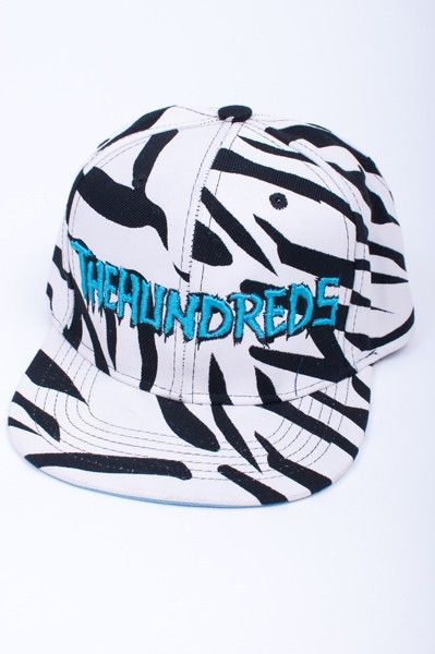   THE HUNDREDS BLACK WHITE ZEBRA PRINT PATTERN LOGO HAT CAP SNAPBACK