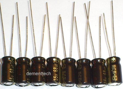 8x Panasonic FM 68uF 35v Low ESR radial capacitors 105C  