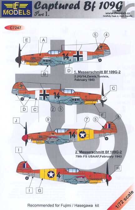 LF Models Decals 1/72 CAPTURED MESSERSCHMITT Bf 109G #1  