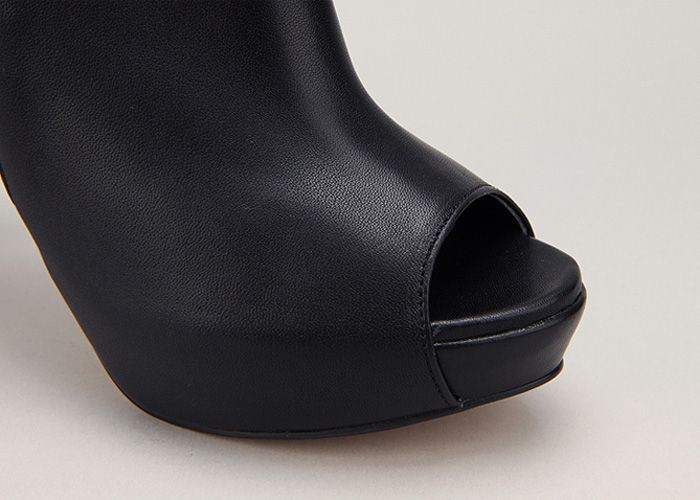 11209 Lambskin Gold Studed Opentoe Handmade Bootie Black US  