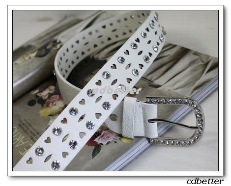 Women Fashion Bling Rhinestone Buckle Waist Belts Lady  