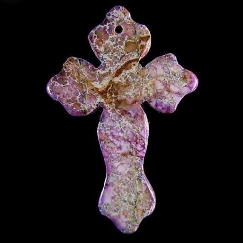 unique sea sediment cross Jasper Pendant Bead stone w9958  