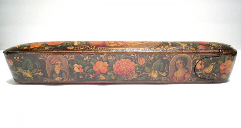 Antique Middle Eastern Qajar Persian Lacquer Pen Box  