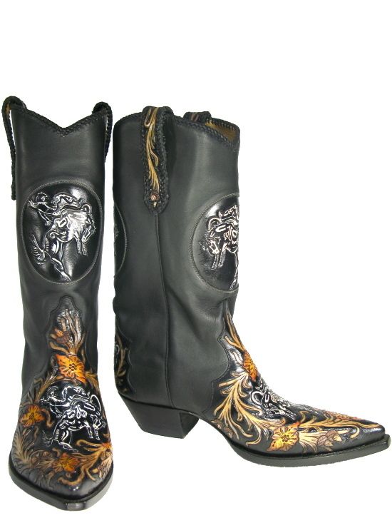 LIBERTY Leter Buck Black Mens Cowboy Boot LET_R_BUCK 9 162  