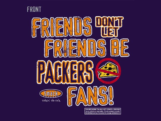 CHICAGO BEARS   FRIENDS   ANTI PACKERS SUCKS SHIRT  