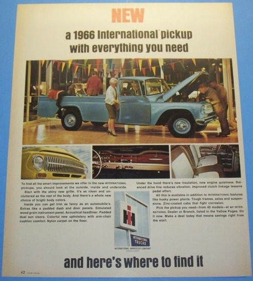 1966 INTERNATIONAL PICKUP WITH EVERTHING YOU NEED AD  