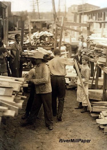 Young Boys Working Hickok Lumber Co Burlington Vermont  