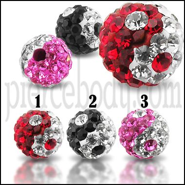 10pcs, Ying Yang Crystal stone Ball  