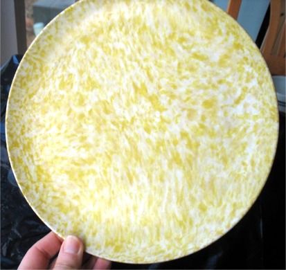 Old Yellow Confetti Ware Confettiware Plate Plastic 9  