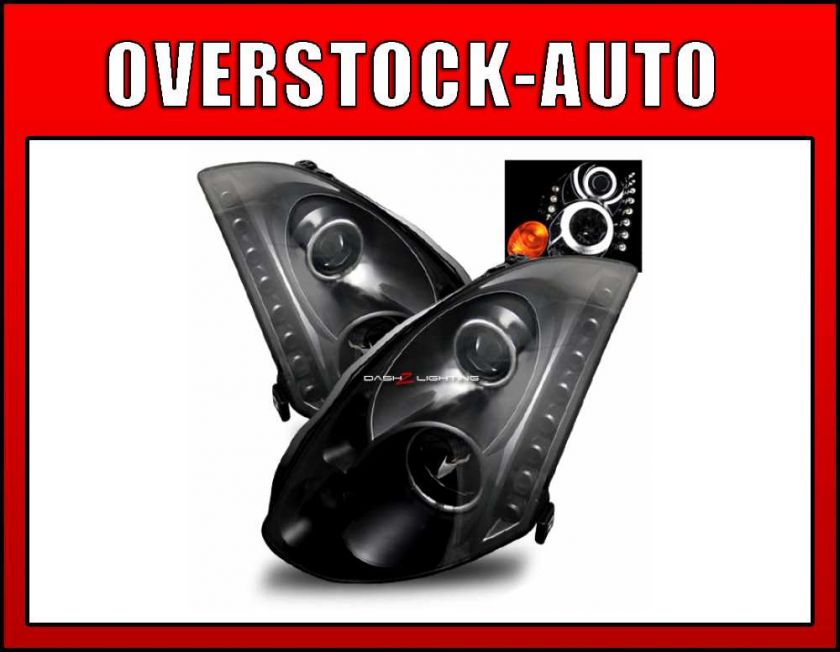 2003 05 INFINITI G35 2DR CCFL PROJECTOR HEADLIGHTS BLK  