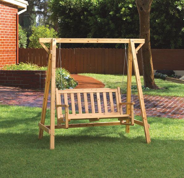 OILED PINE GARDEN LOVE SEAT GARDEN SWING & FRAME**NIB  