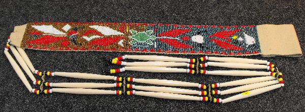 Native American Mens Hand Beaded Regalia Belt  