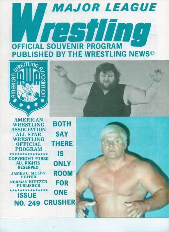 MAJOR LEAGUE WRESTLING PROGRAM #249 THE CRUSHER 1980  