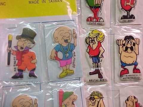 72 OLD MR. MAGOO & CARTOON WRESTLER STICKERS  