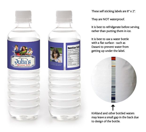 THE WIZARDS OF WAVERLY PLACE WATER BOTTLE LABELS  