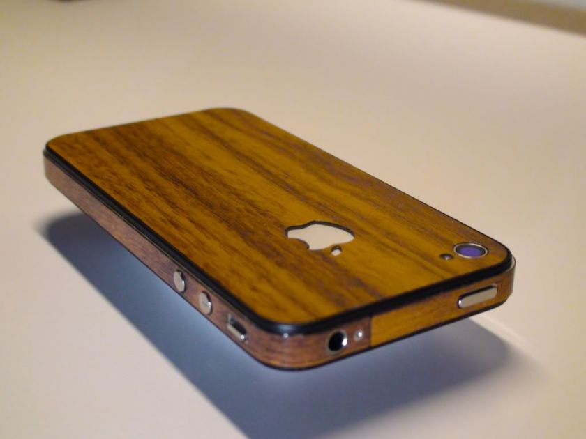 Full Body Wrap Skin Shield Protect iPhone 4  TEAK WOOD  