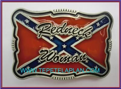 NEW CONFEDERATE REBEL FLAG REDNECK WOMAN BELT BUCKLE   