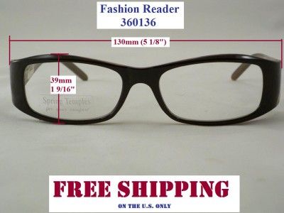 Fashion Reading Glasses 360136 Spring Temple +1.00  