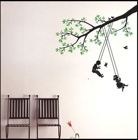 WALL DECAL VINYL DECOR MURAL STICKER TREE & SWING kids  