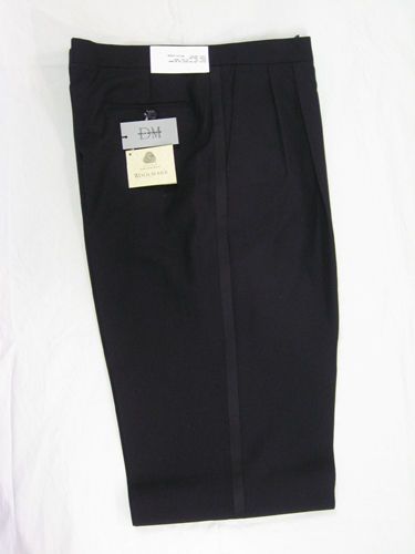 New Mens Black Devin Michaels Wool Tuxedo Pants 35L  