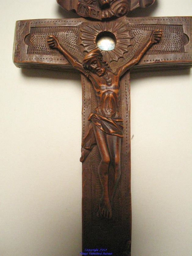   Photo of the Relics of Person Named   Antique Hand Carved Cross