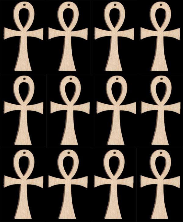 Ankh Shape Buy the Dozen 2 1/2 Wood Cutout #363 2.5  