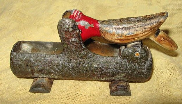 Vintage Metal Woodpecker Toothpick Holder