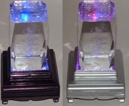 Dolphins Ocean 3D Laser Crystal + Free Led Stand /Gift Box LG  