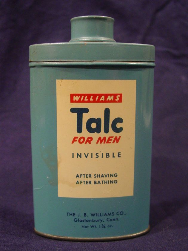 vintage advertising tin   Williams Talc For Men  Guest size  