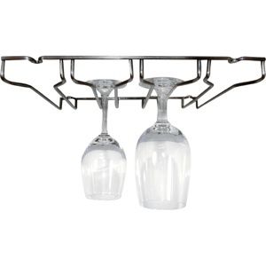 Pewter 4 Channel Glass Rack   Hanging Wine Stemware  