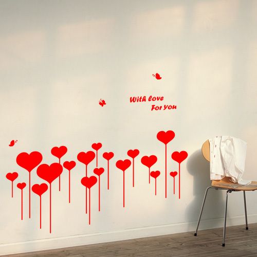 Heart Shoots Removable Vinyl Wall Sticker Decals VG 519  