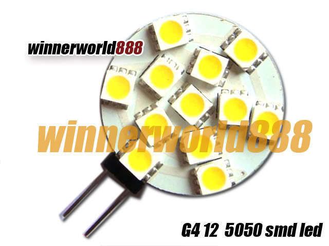 2pcs G4 12 5050 SMD LED light Warm White 12V 2W  