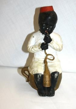 RARE VICTORIAN FIGURINE ABABDA BOY DRINKING LAXATIVE ON CHAMBER POT 