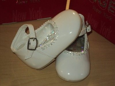 Girls White Leather Dress Shoes/Wedding Sz 2 3 4 5 6  