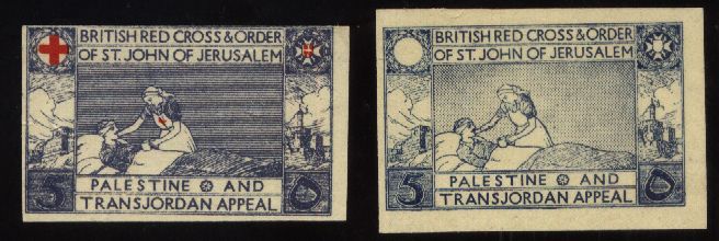 Two different label British Red Cross St John Jerusalem  