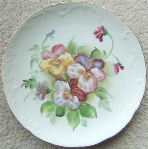 Vintage LEFTON CHINA Handpainted ROSE PLATE SL8129 GOLD TRIM  