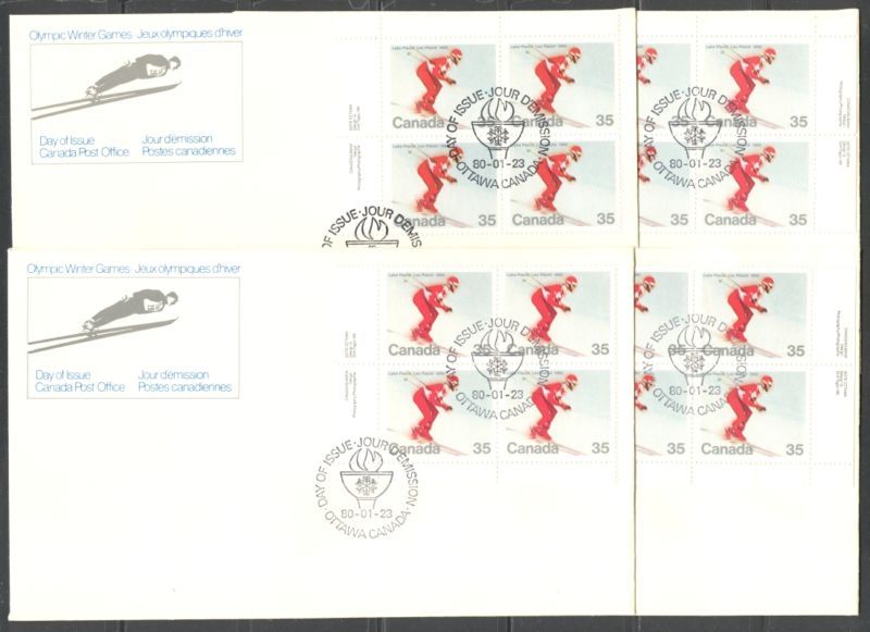 WINTER OLYMPICS LAKE PLACID CANADA 1980 Sc 848 4 PL BL  