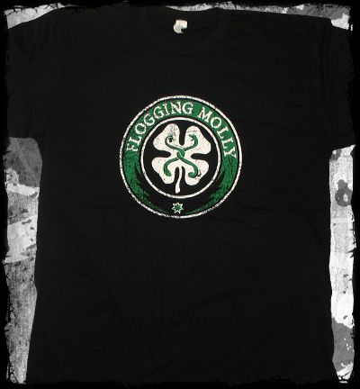 Flogging Molly Distressed Classic Shamrock t shirt punk  