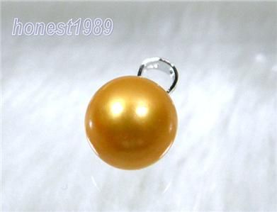 9mm AAA+++ GRADE YELLOW SOUTH SEA PEARL PENDANT 14K  