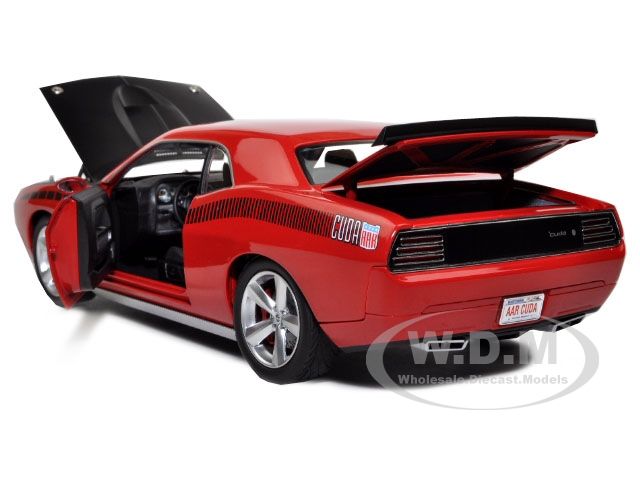   Cuda Concept Rallye Red 6.1 Hemi With Black AAR Stripes die cast car