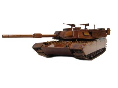 M1 MIA1 MIA2 ABRAMS ARMY USMC MARINE TANK MAHOGANY WOOD WOODEN DISPLAY 