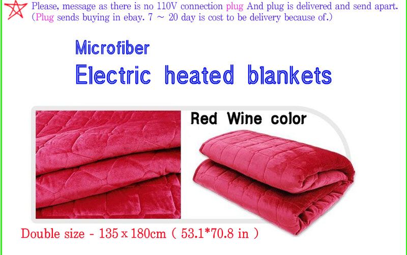 Microfiber Electric heated blankets Mattress Pad Wine  